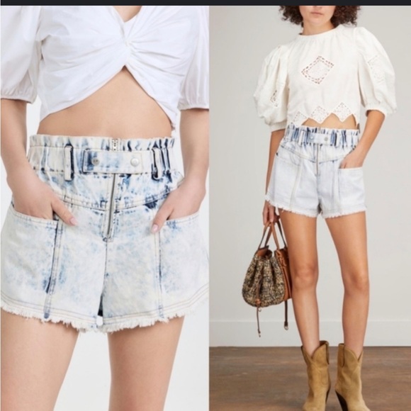 Sea New York Birdie Light Blue Jean Shorts - Picture 2 of 13